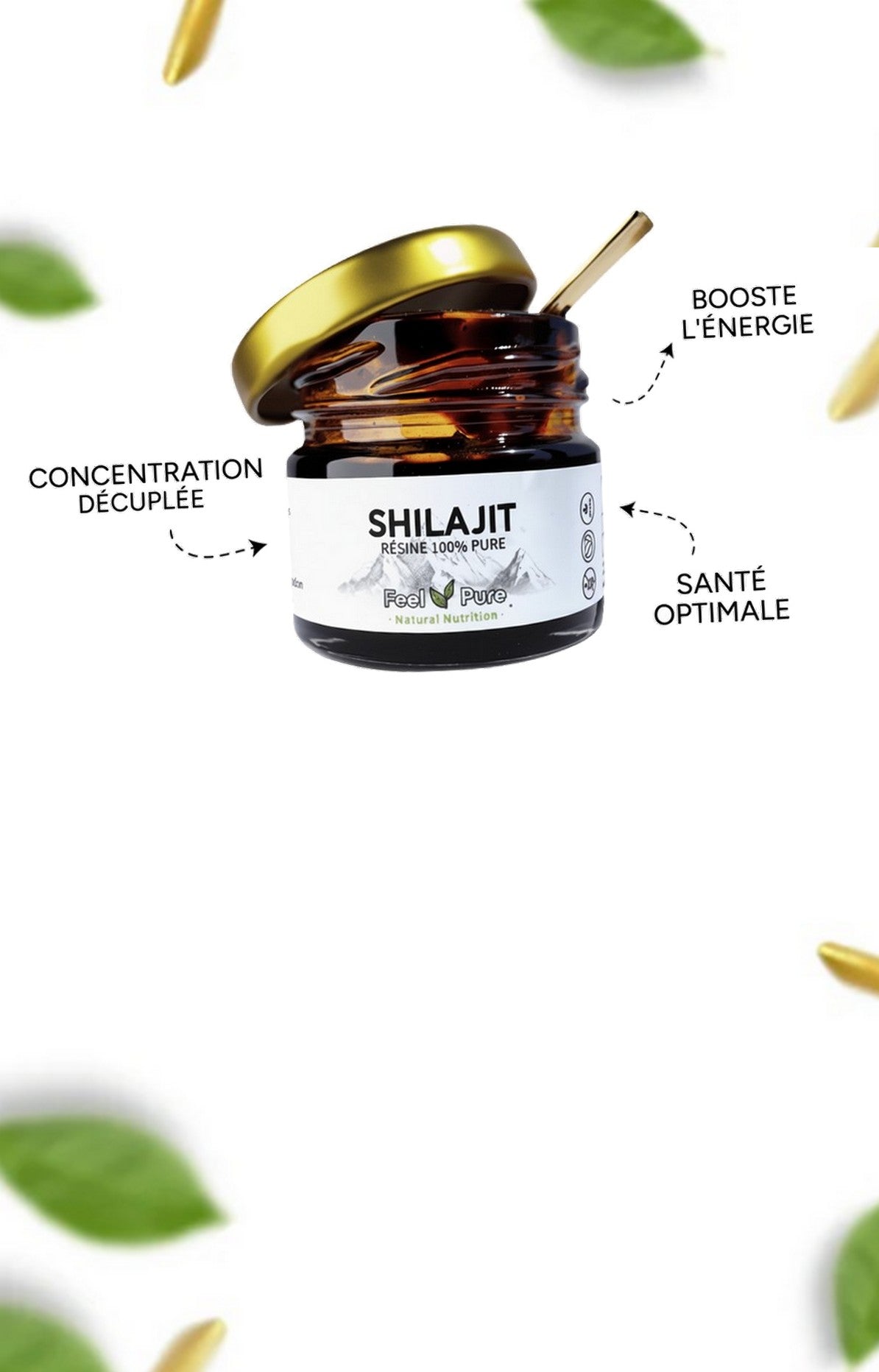 Bienfaits pot de résine de Shilajit Feel Pure