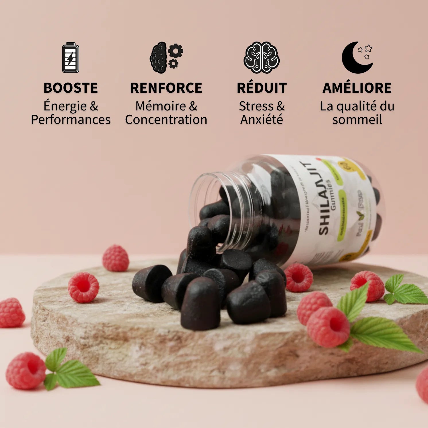 Gummies Shilajit gout framboise bienfaits