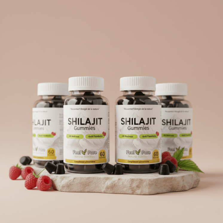 Quatre flacons de Gummies de Shilajit