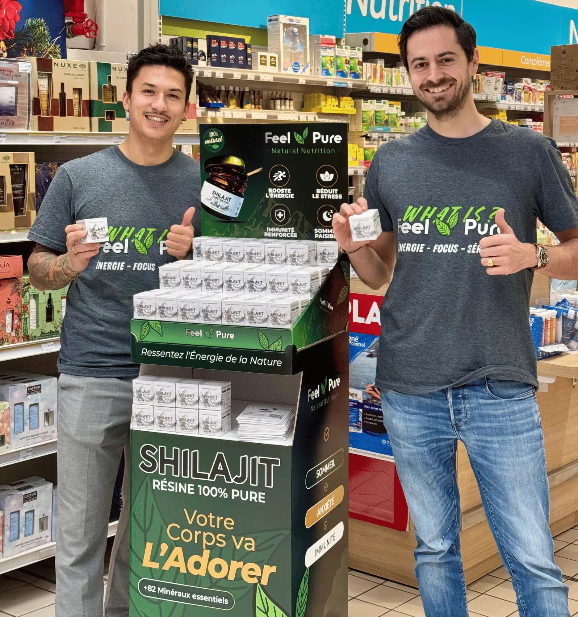 Résine de Shilajit Feel Pure en pharmacie – Complément naturel riche en minéraux et acide fulvique.