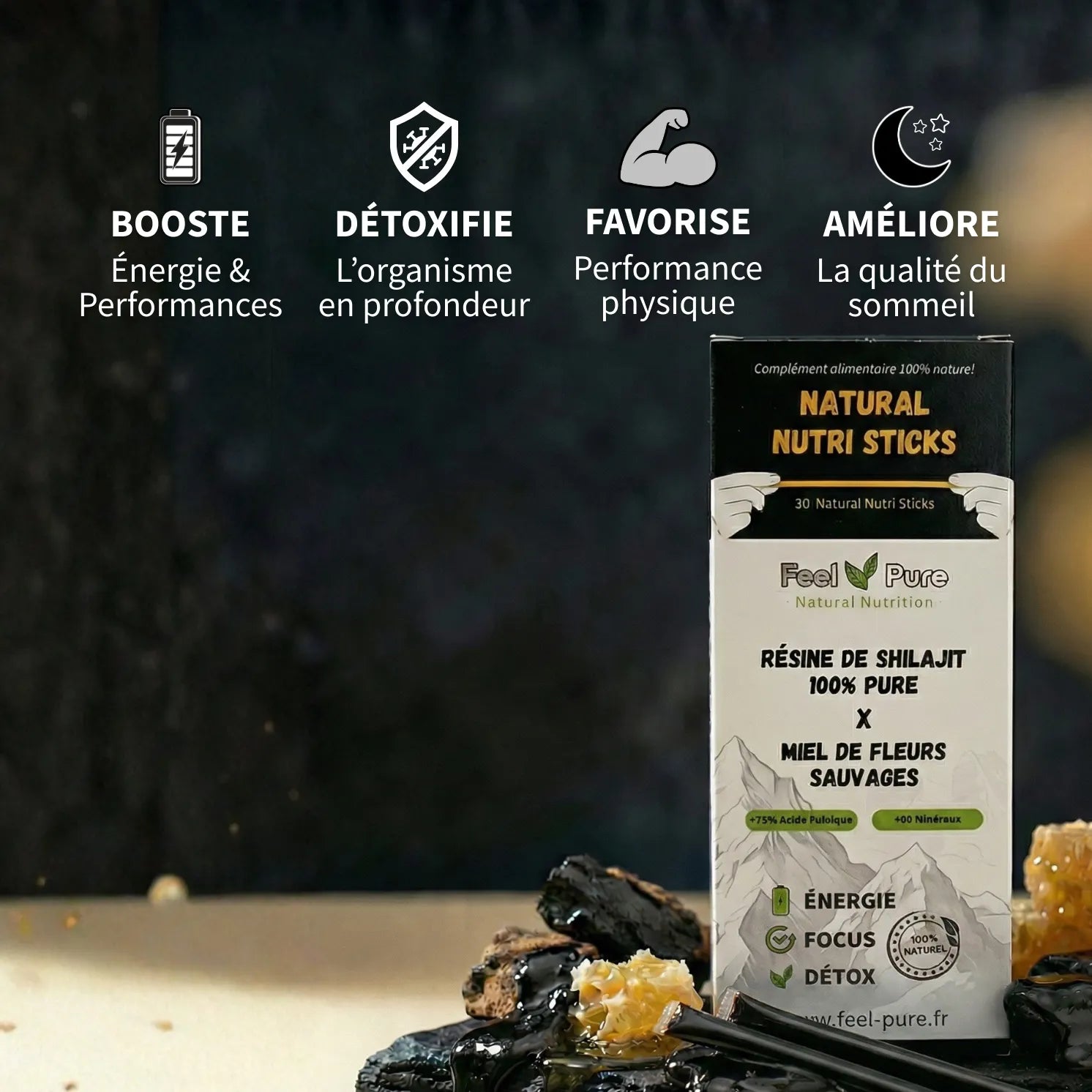 Sticks Shilajit et Miel Bienfaits