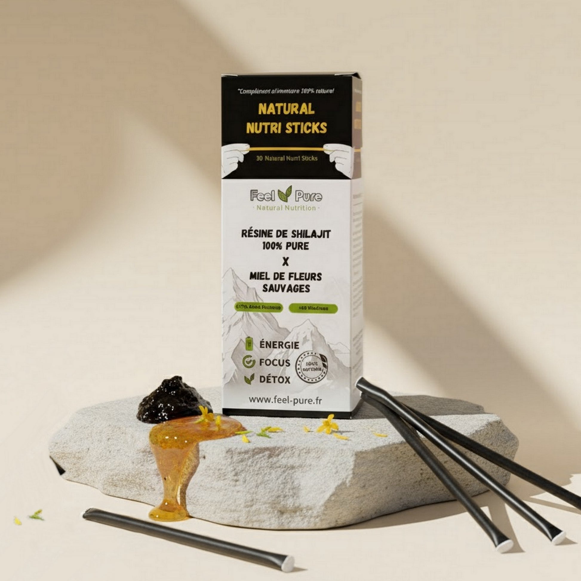 Boite de 30 Sticks de Miel et de Shilajit